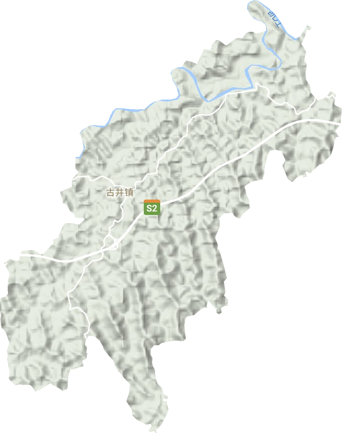 古井镇地形地图