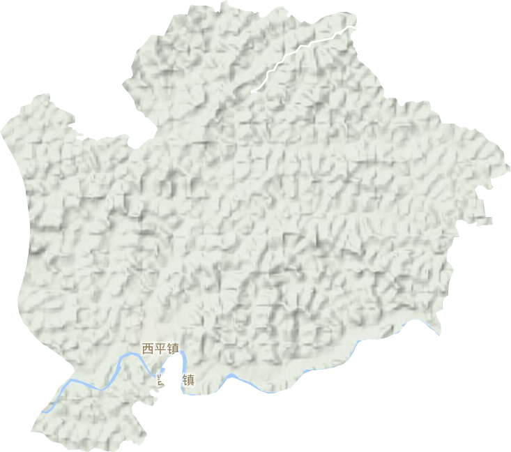 西平镇地形地图