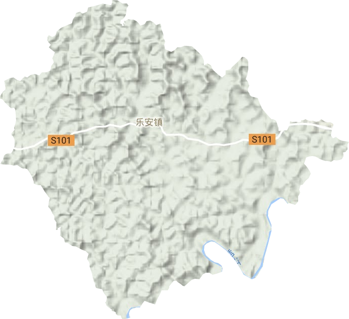 乐安镇地形地图