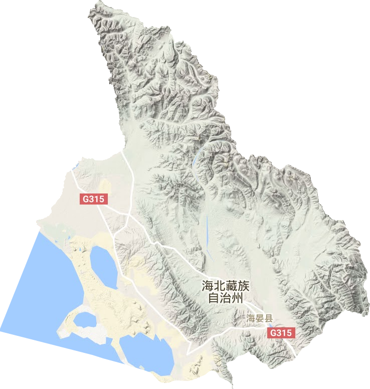 海晏县地形地图