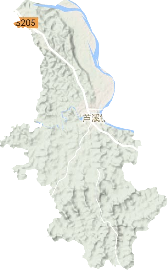 芦溪镇地形地图