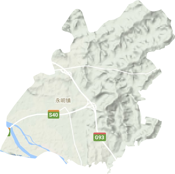 永明镇地形地图