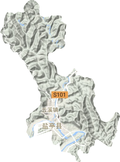 云溪镇地形地图