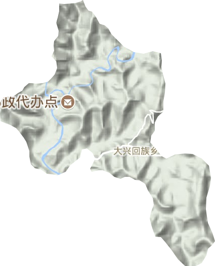 大兴回族乡地形地图