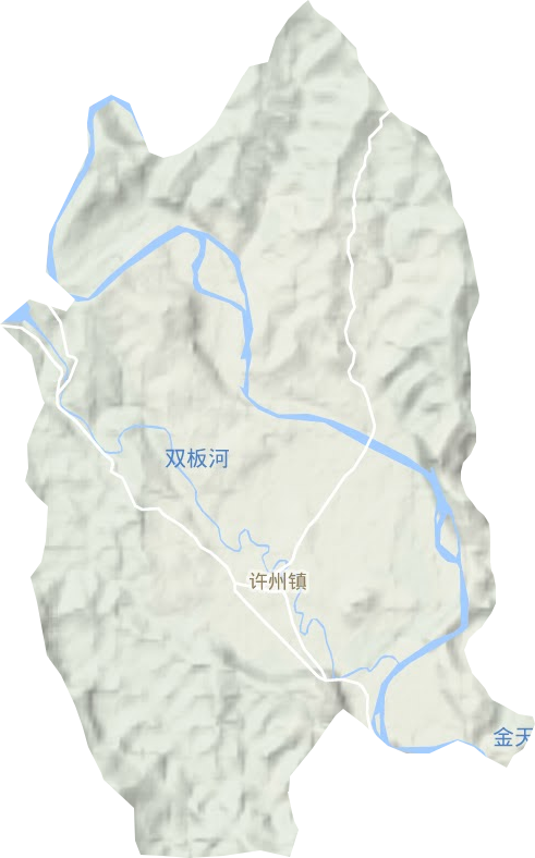 许州镇地形地图