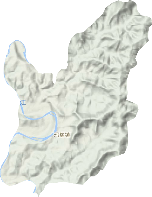玛瑙镇地形地图