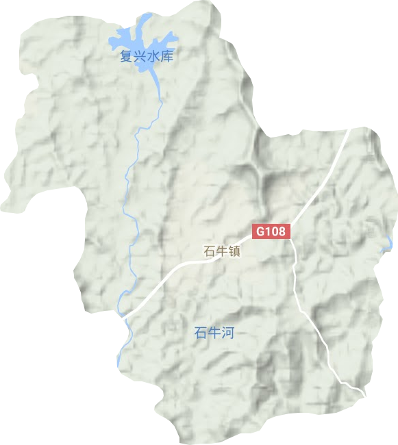 石牛镇地形地图