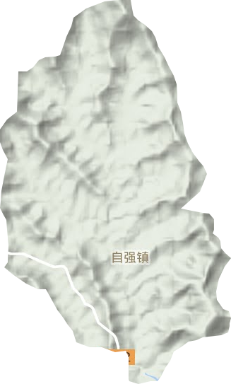 自强镇地形地图