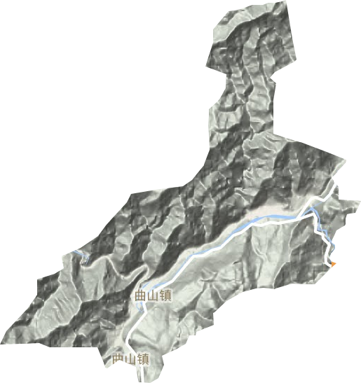 曲山镇地形地图