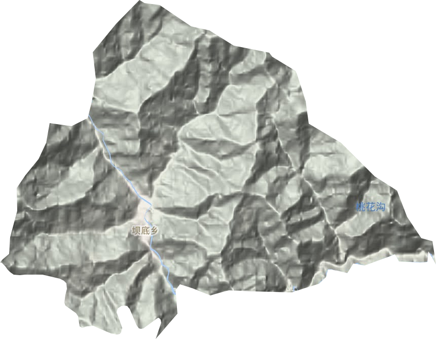 坝底乡地形地图