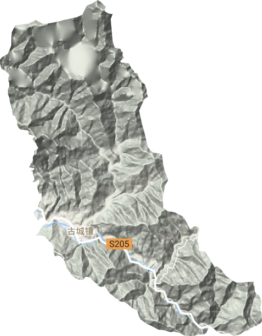 古城镇地形地图