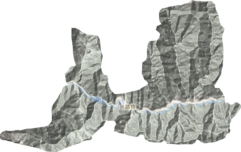 水晶镇地形地图