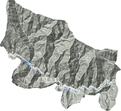 阔达藏族乡地形地图