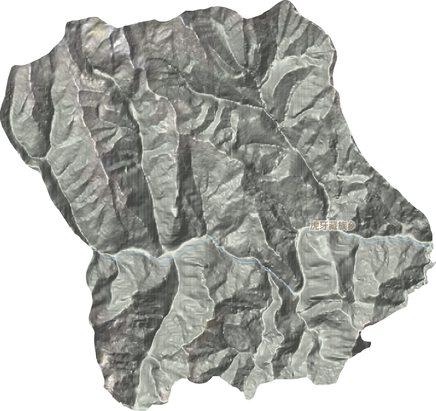 虎牙藏族乡地形地图
