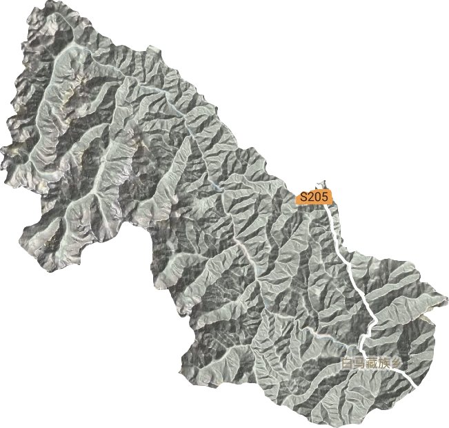 白马藏族乡地形地图