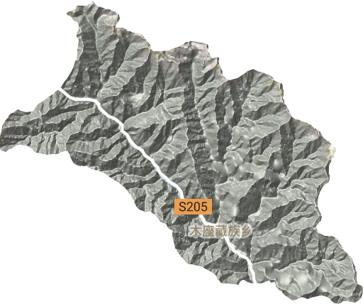 木座藏族乡地形地图