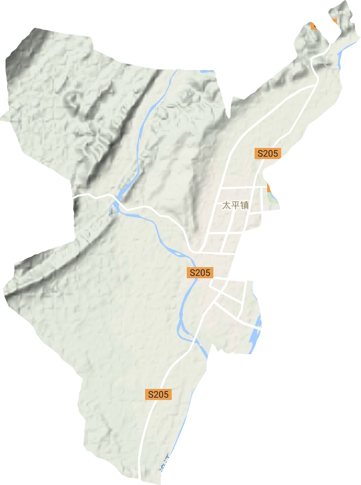 太平镇地形地图