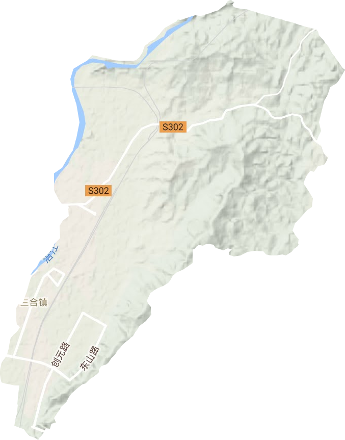 三合镇地形地图