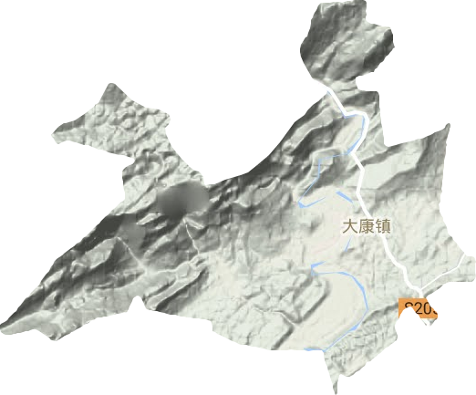 大康镇地形地图