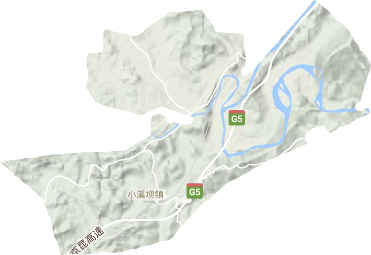 小溪坝镇地形地图