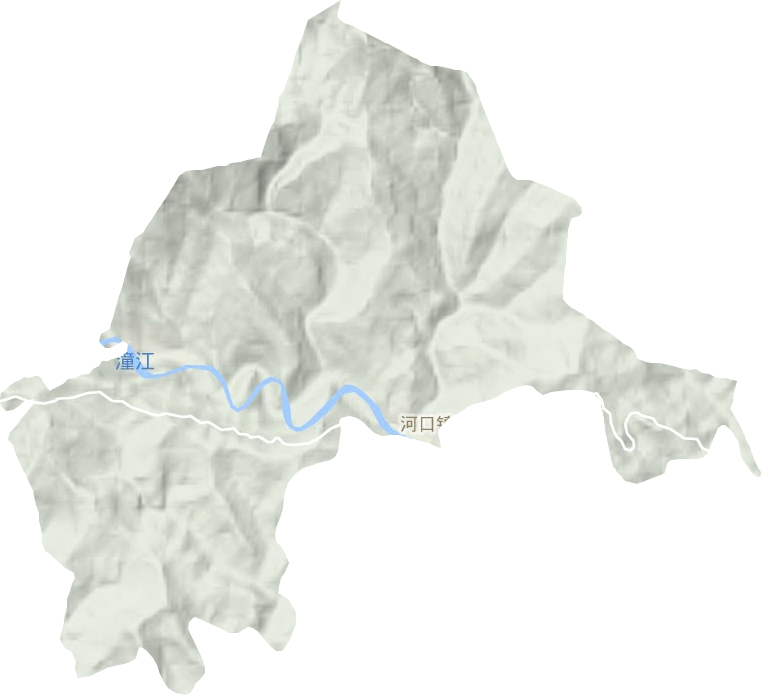 河口镇地形地图