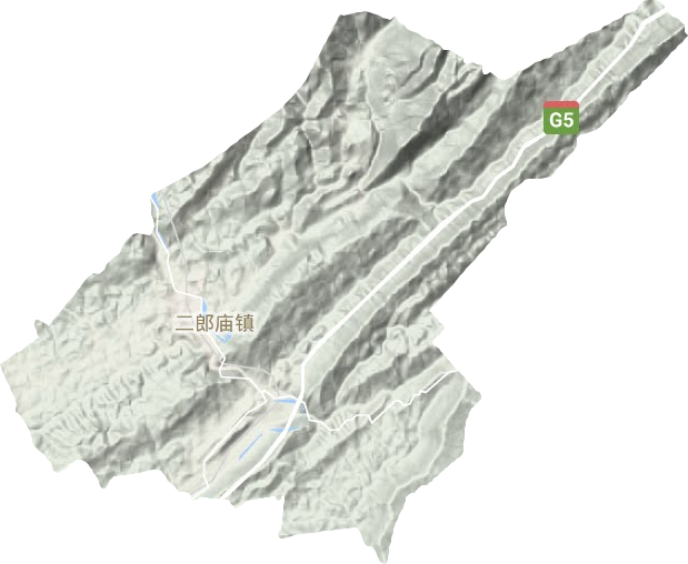 二郎庙镇地形地图
