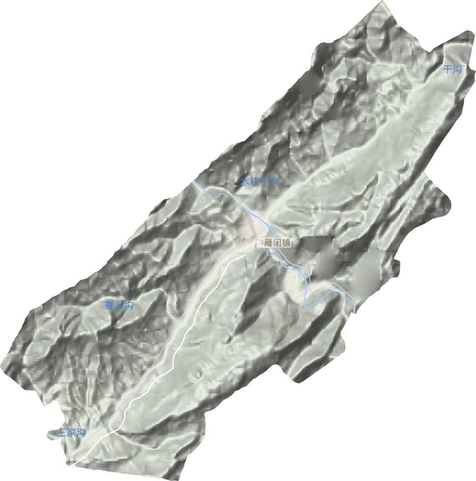 雁门镇地形地图