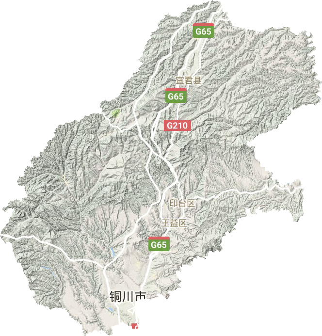 铜川市地形地图