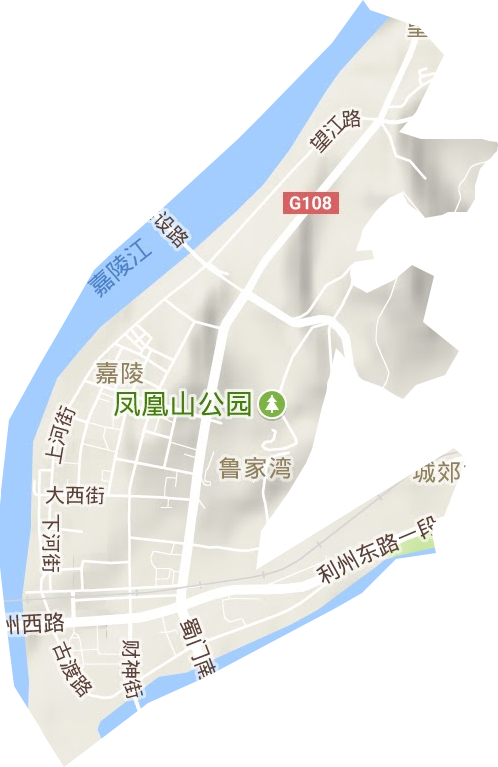 嘉陵街道地形地图