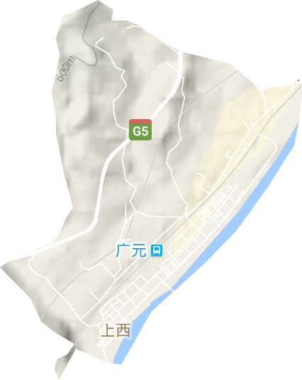 上西街道地形地图