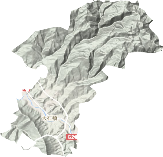 大石镇地形地图