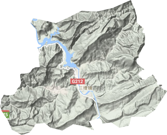 三堆镇地形地图