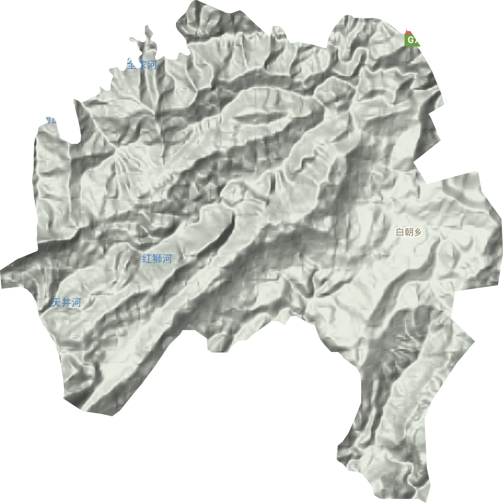 白朝乡地形地图
