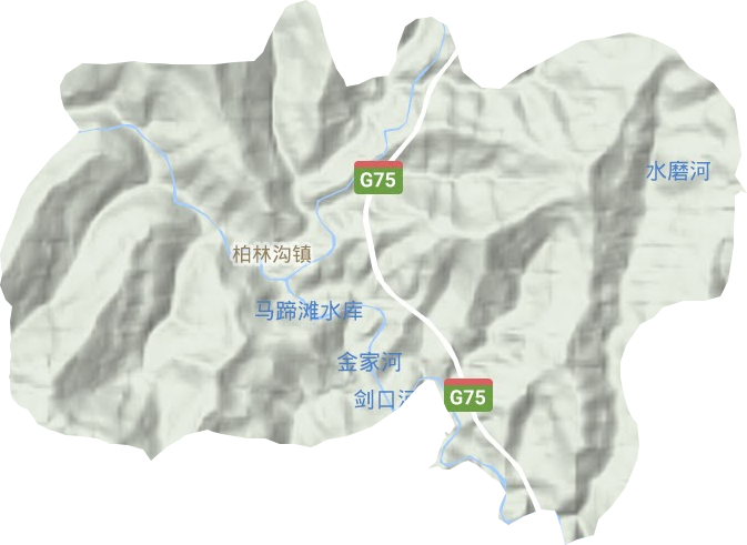 柏林沟镇地形地图