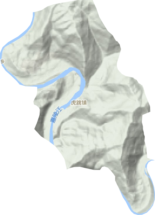 虎跳镇地形地图