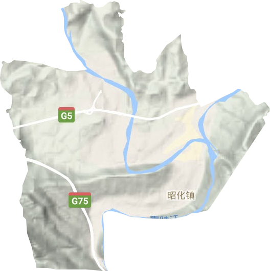 昭化镇地形地图
