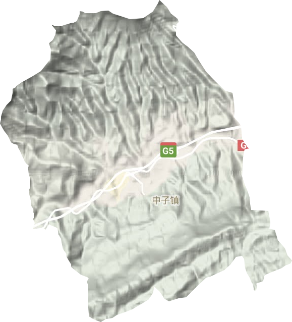 中子镇地形地图