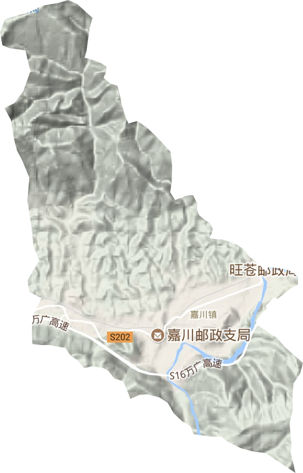 嘉川镇地形地图