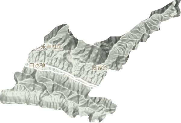 白水镇地形地图