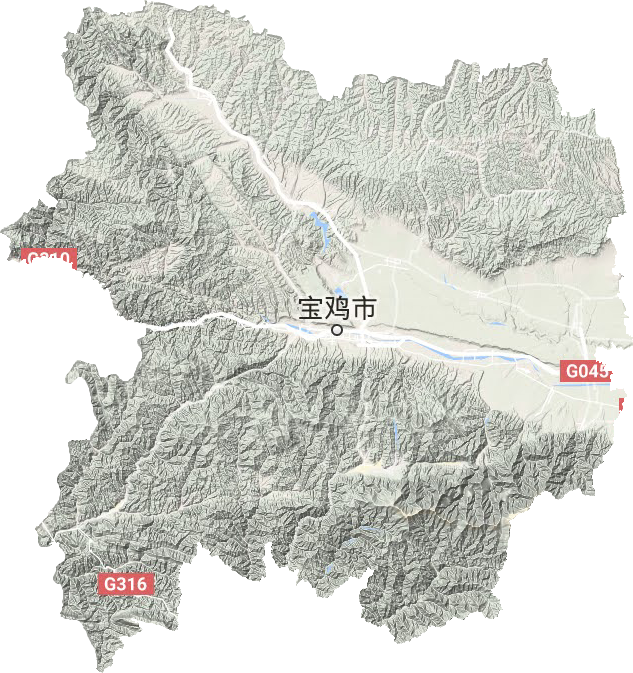 宝鸡市地形地图