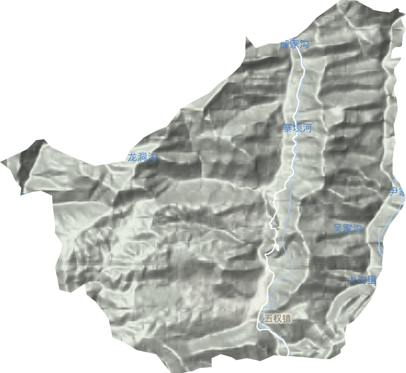 五权镇地形地图