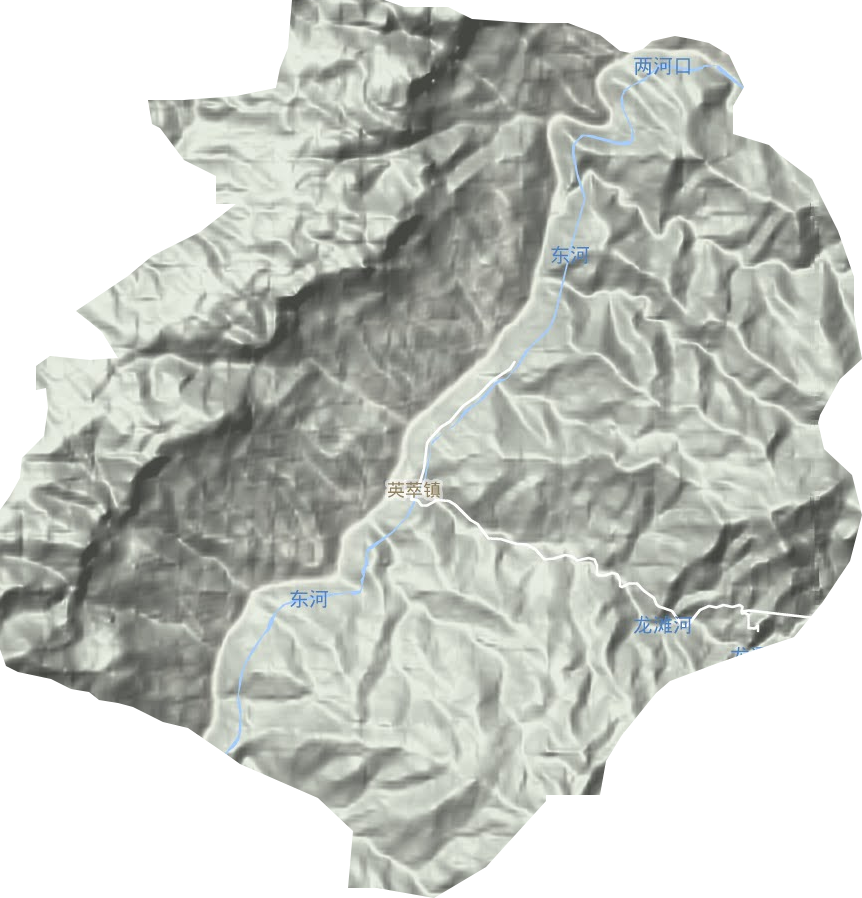 英萃镇地形地图