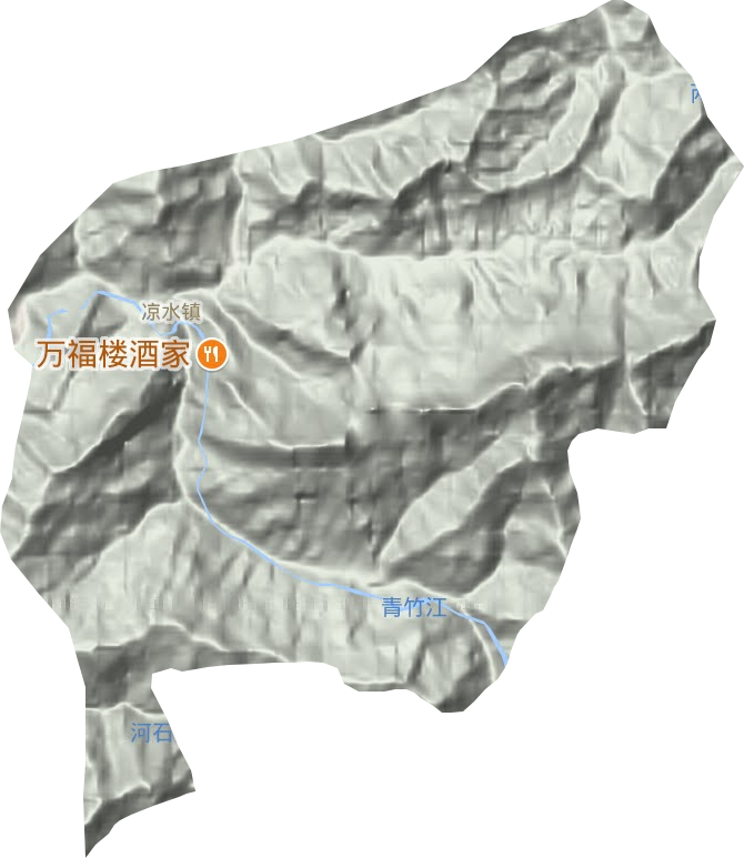 凉水镇地形地图