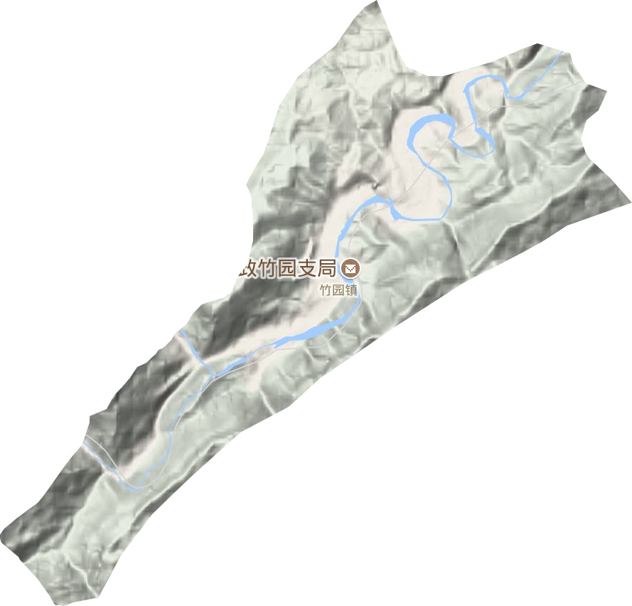竹园镇地形地图