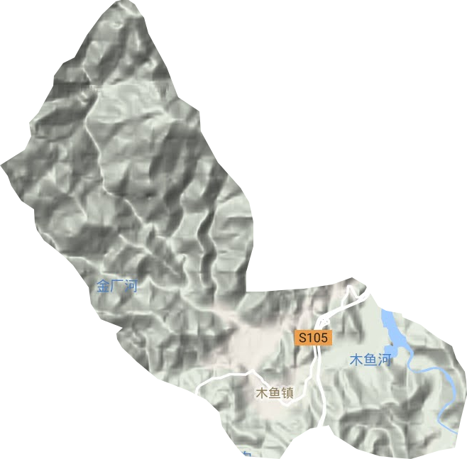 木鱼镇地形地图