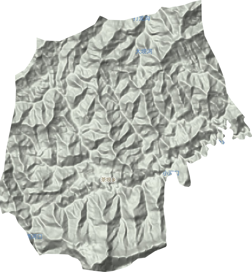 茶坝乡地形地图