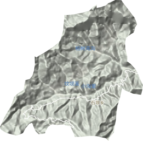 石坝乡地形地图