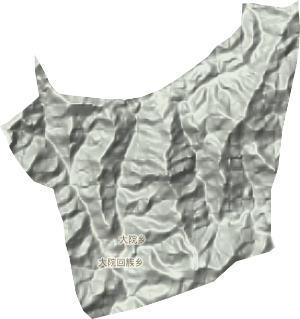 大院回族乡地形地图