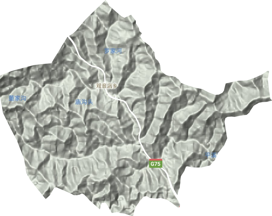 观音店乡地形地图