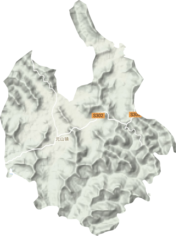 元山镇地形地图